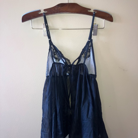 Y2K Victorias Secret Lace Babydoll Slip Dress Lingerie Pink Trim - Picture 5 of 6